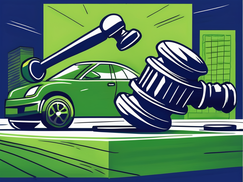 A gavel striking down on an auction block