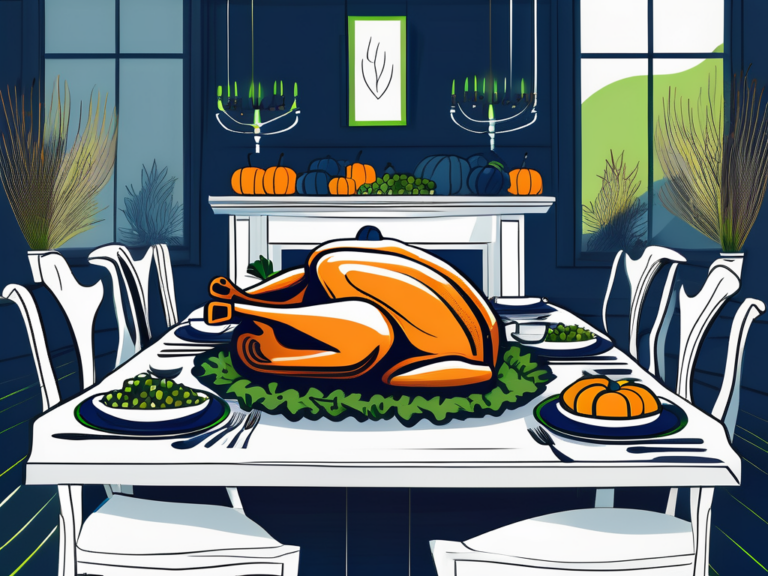 A festive thanksgiving table filled with various car models instead of traditional food