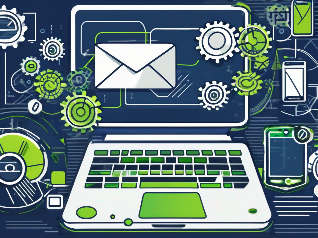 How to Make the Most of BDC Email Templates and Automated Texting 1 A computer displaying an open email template and a smartphone showing an automated texting app