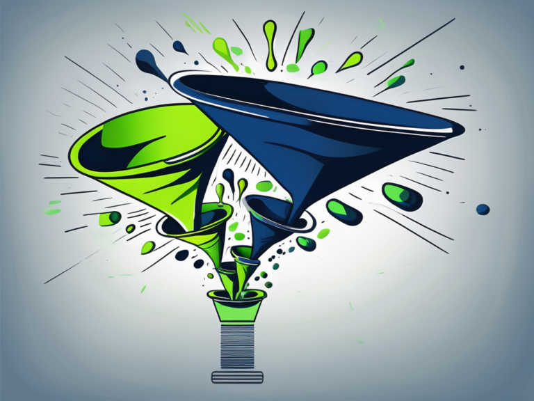 A funnel representing the lead management process