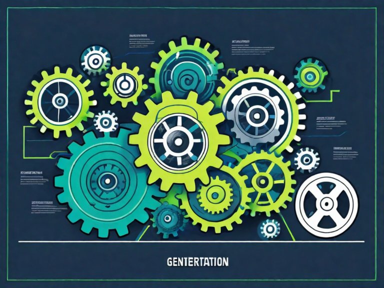 A powerful engine with various gears and parts labeled as different lead generation strategies