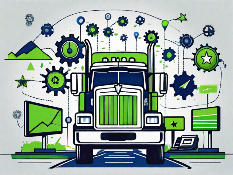 A truck dealership with a roadmap leading from it