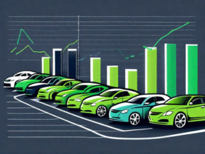 A variety of cars in different colors and sizes lined up